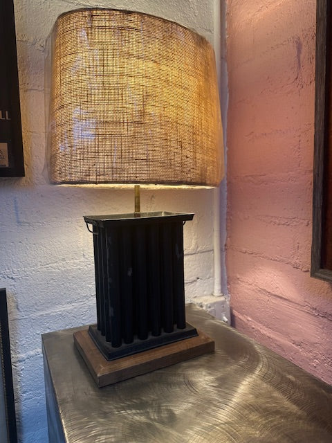 Vintage Accent Lamp with New Linen Shade