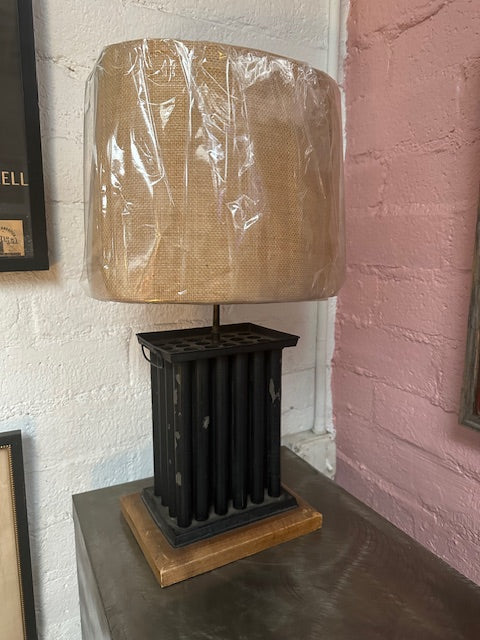 Vintage Accent Lamp with New Linen Shade