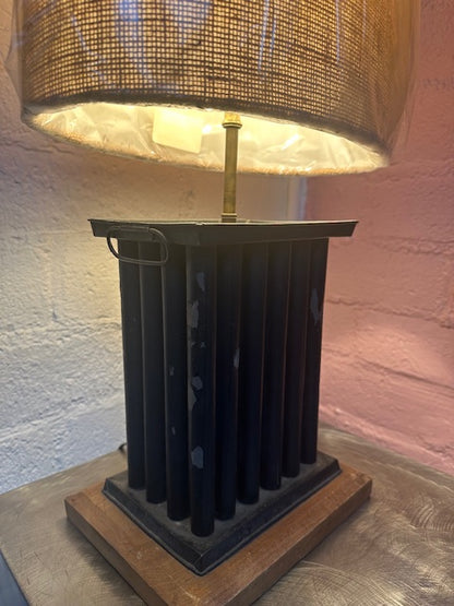 Vintage Accent Lamp with New Linen Shade