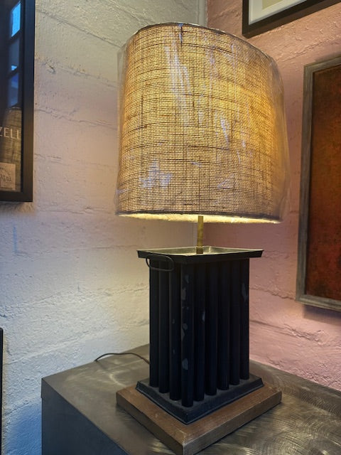 Vintage Accent Lamp with New Linen Shade