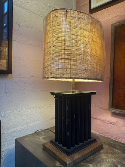 Vintage Accent Lamp with New Linen Shade
