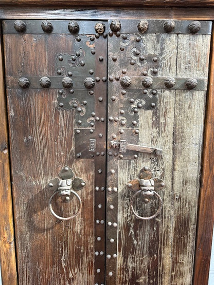 Chinese Large Elmwood Cabinet With Old Door