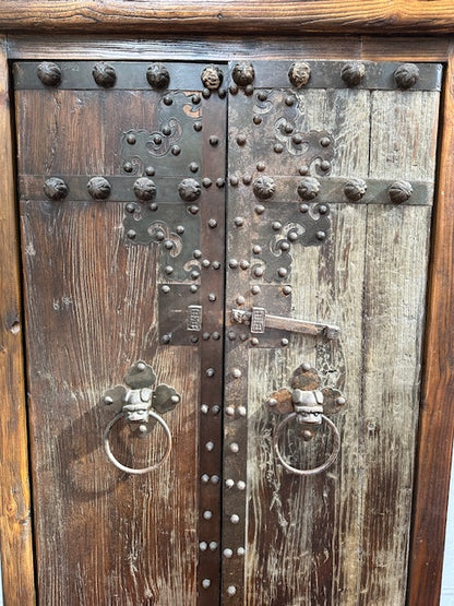 Chinese Large Elmwood Cabinet With Old Door