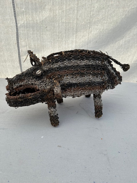 Handmade Hand Painted Natural Fiber Papa New Guinea Boar