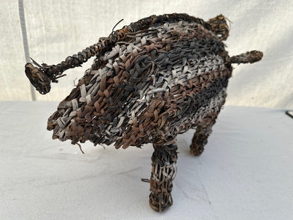 Handmade Hand Painted Natural Fiber Papa New Guinea Boar