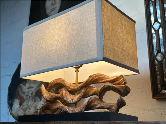 Vintage Antler Lamp with Shade