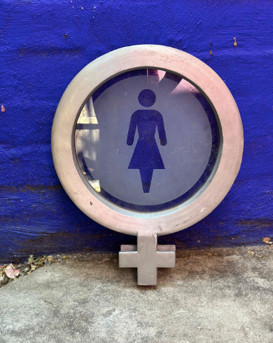 Vintage Woman Bathroom Signage