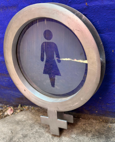 Vintage Woman Bathroom Signage