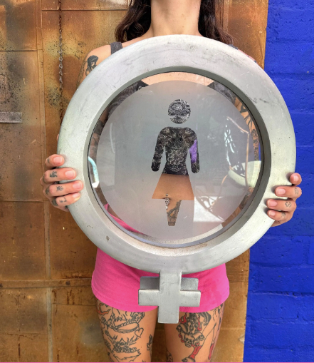Vintage Woman Bathroom Signage