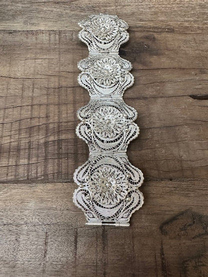 Spectacular Vintage Filagree Sterling Silver Bracelet