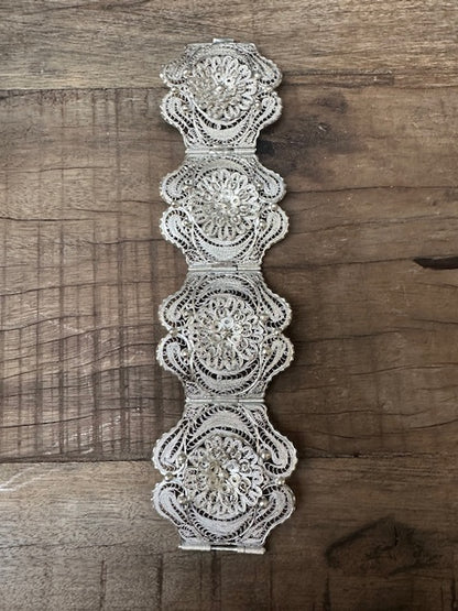 Spectacular Vintage Filagree Sterling Silver Bracelet