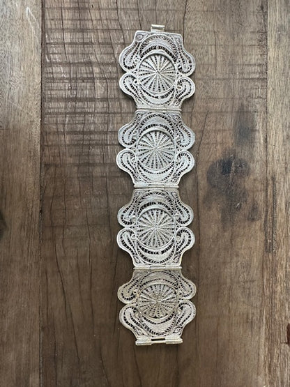 Spectacular Vintage Filagree Sterling Silver Bracelet