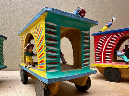 Vintage Mexican Clay Train to Freedom Folk Art