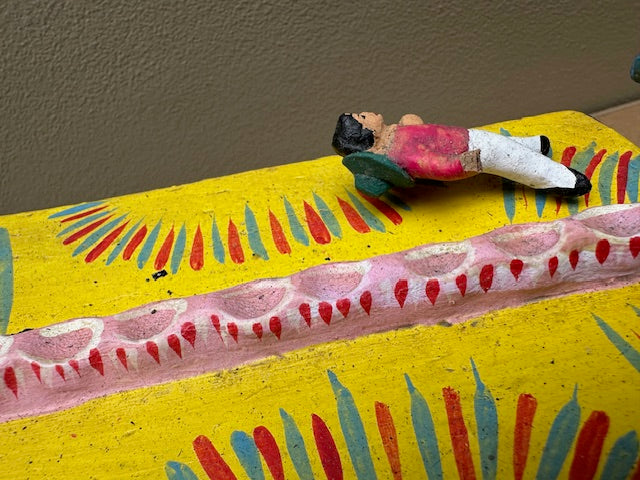 Vintage Mexican Clay Train to Freedom Folk Art