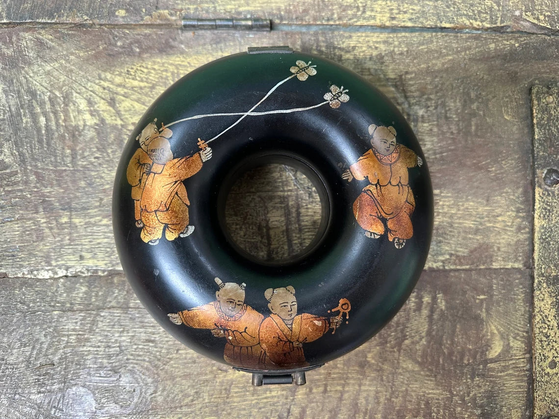 Vintage Decorative Asian Round Box