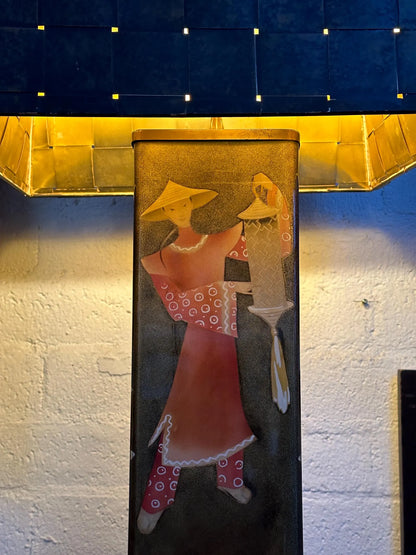 Vintage Mid Century Asian Figural Table Lamp