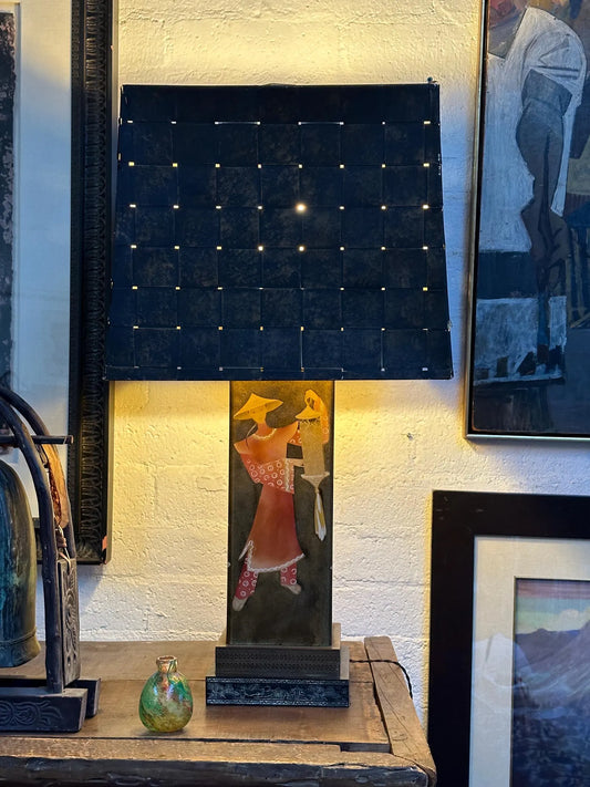 Vintage Mid Century Asian Figural Table Lamp