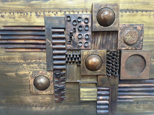 Vintage Sculptural Metal Collage