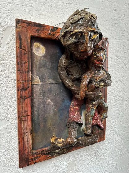 Outside Art Mother and Child Mixed Media