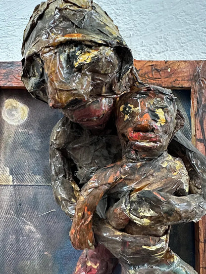 Outside Art Mother and Child Mixed Media