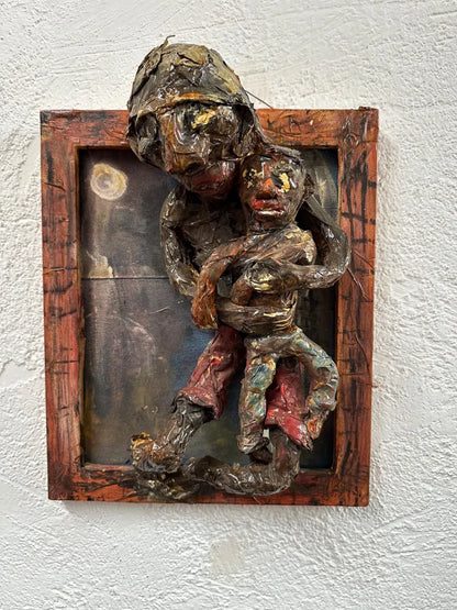 Outside Art Mother and Child Mixed Media