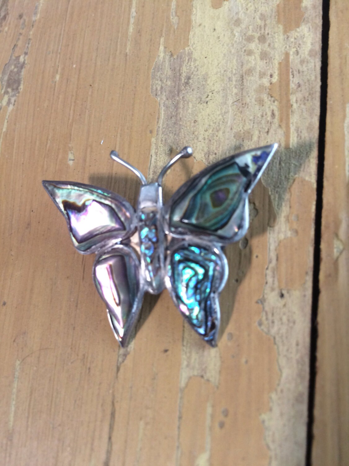 Vintage Mexican Sterling Silver Abalone Butterly