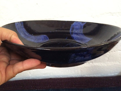 Handmade Blue Ceramic Serving Bowl