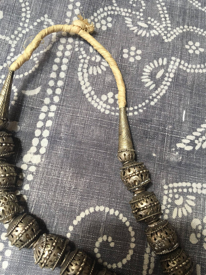 Vintage Moroccan Metal Berber Bead Necklace