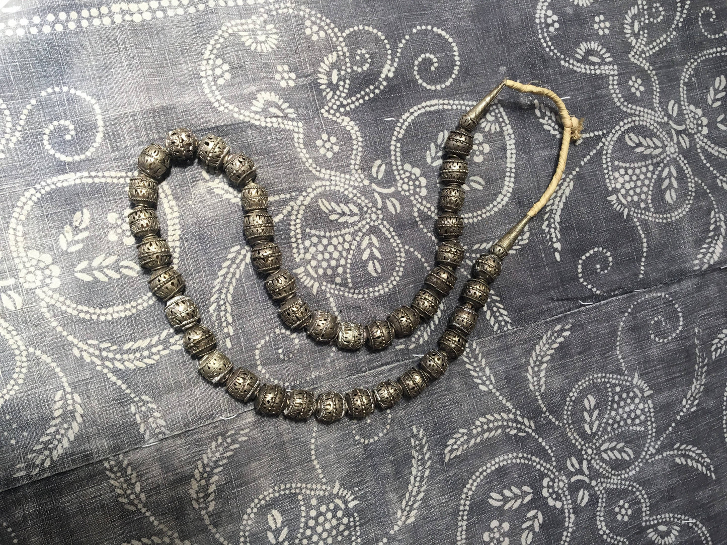 Vintage Moroccan Metal Berber Bead Necklace