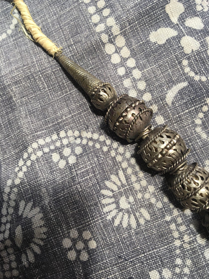 Vintage Moroccan Metal Berber Bead Necklace