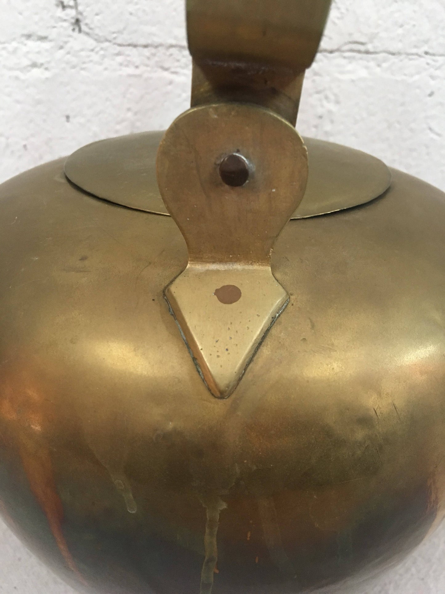 Vintage Large Brass Chinese Teapot