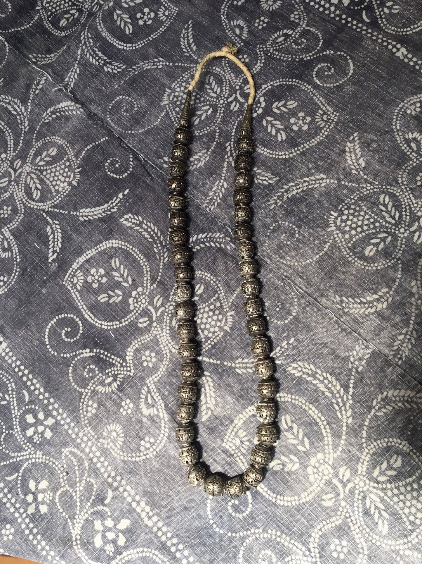 Vintage Moroccan Metal Berber Bead Necklace
