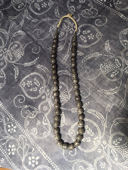 Vintage Moroccan Metal Berber Bead Necklace