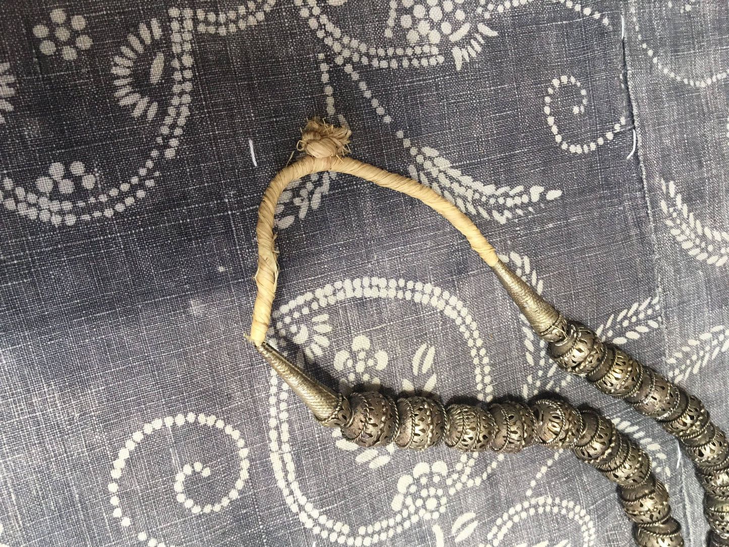 Vintage Moroccan Metal Berber Bead Necklace