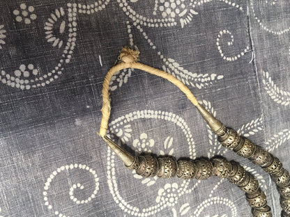 Vintage Moroccan Metal Berber Bead Necklace
