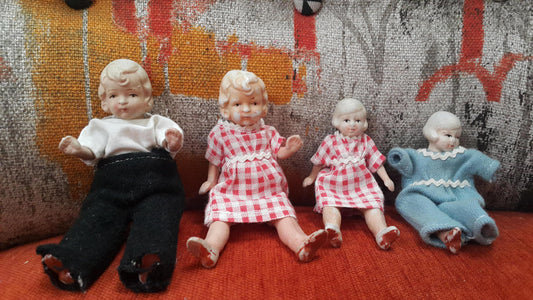 Vintage Japanese Porcelain or China Miniature Dolls