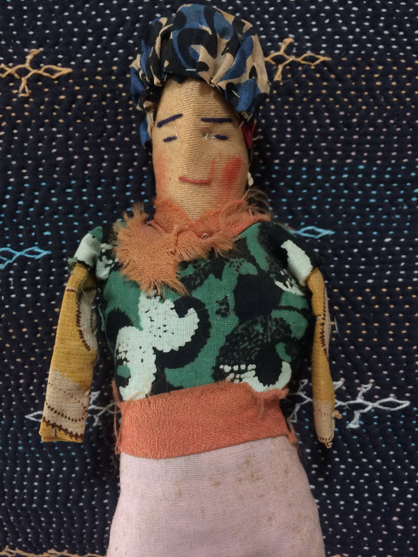 Vintage Handmade Primitive Folk Art Rag Doll