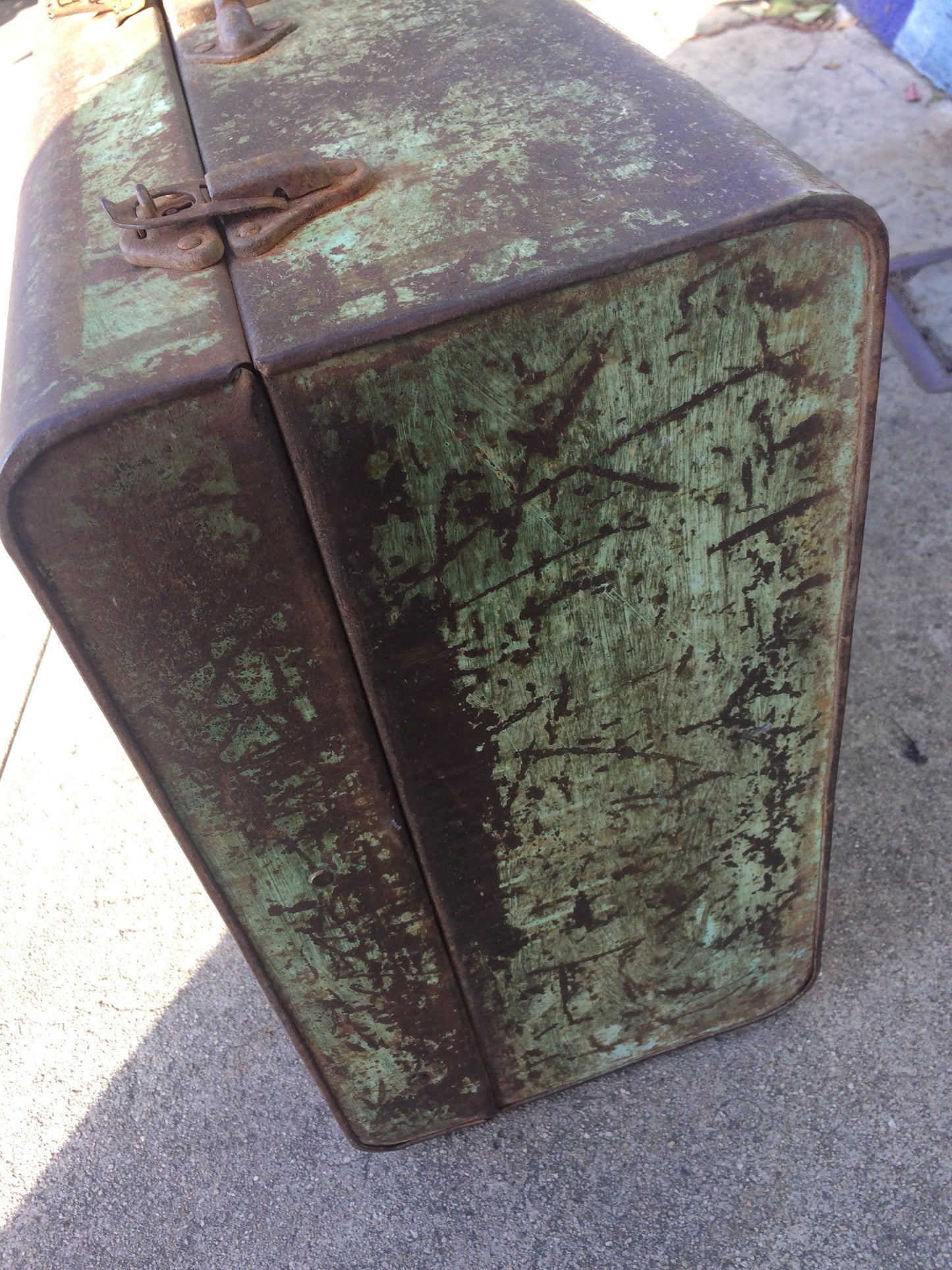 Vintage Green Metal Suitcase