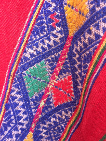 Vintage Handloomed Boho Multi Colored Poncho