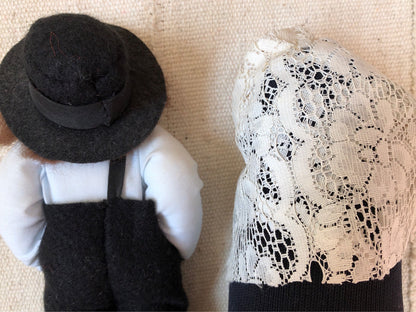 Old Jewish Couple Handmade Soft Sculpture Dolls