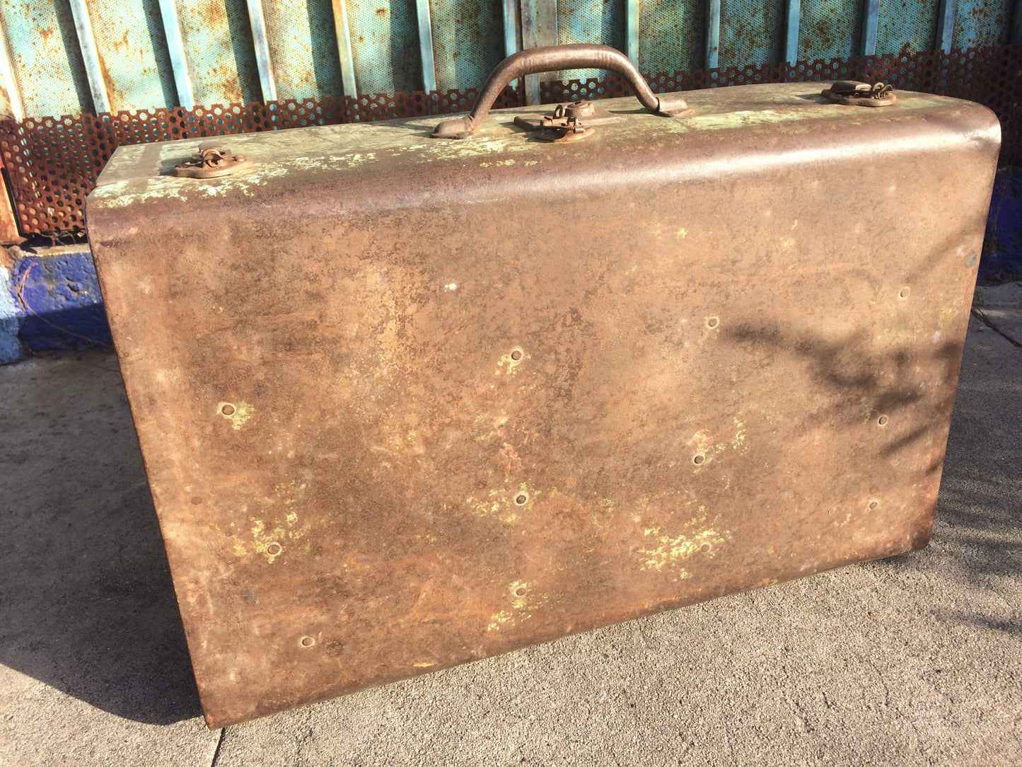 Vintage Green Metal Suitcase
