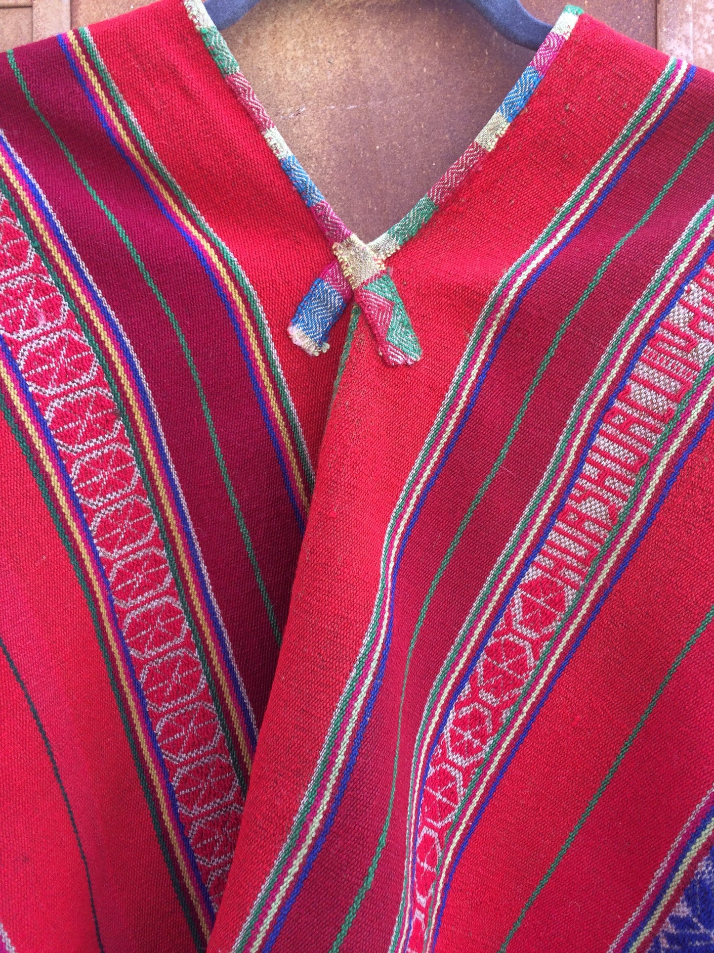 Vintage Handloomed Boho Multi Colored Poncho