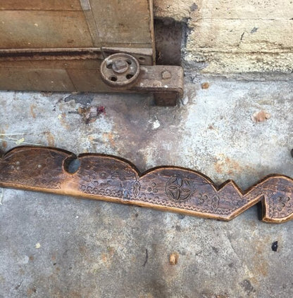 Rustic Mid-Century Wooden Antique Decorative Panel Frame