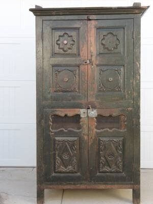 Vintage Indian Distressed Armoire Cupboard