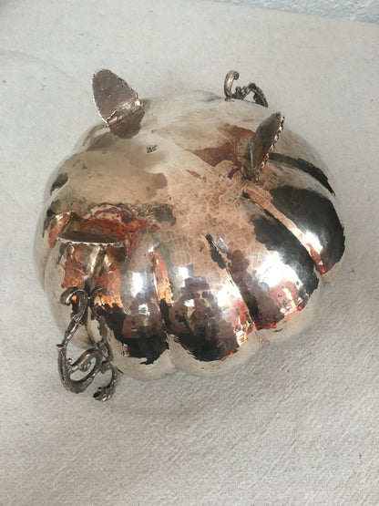 Antique Dragon Handle Sterling Silver Scalloped Bowl