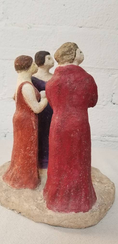 3 Handmade Studio Ceramic Sculpture Ladies