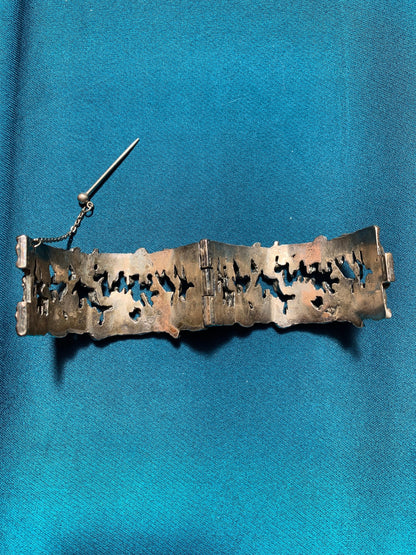 Guy Vidal Modernist Textured Hinged Bracelet
