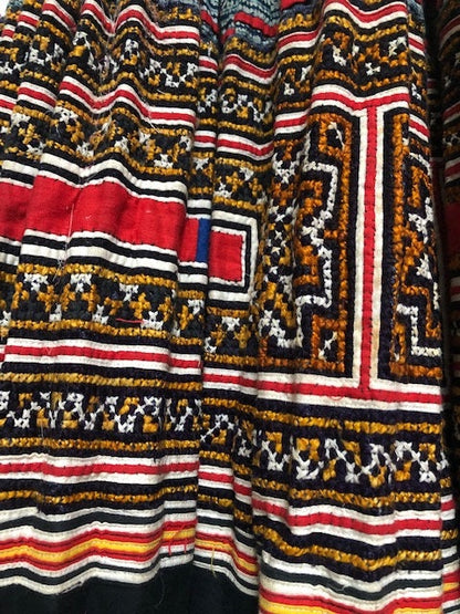 Vintage Vietnamese Hmong Embroidered Tribal Skirt