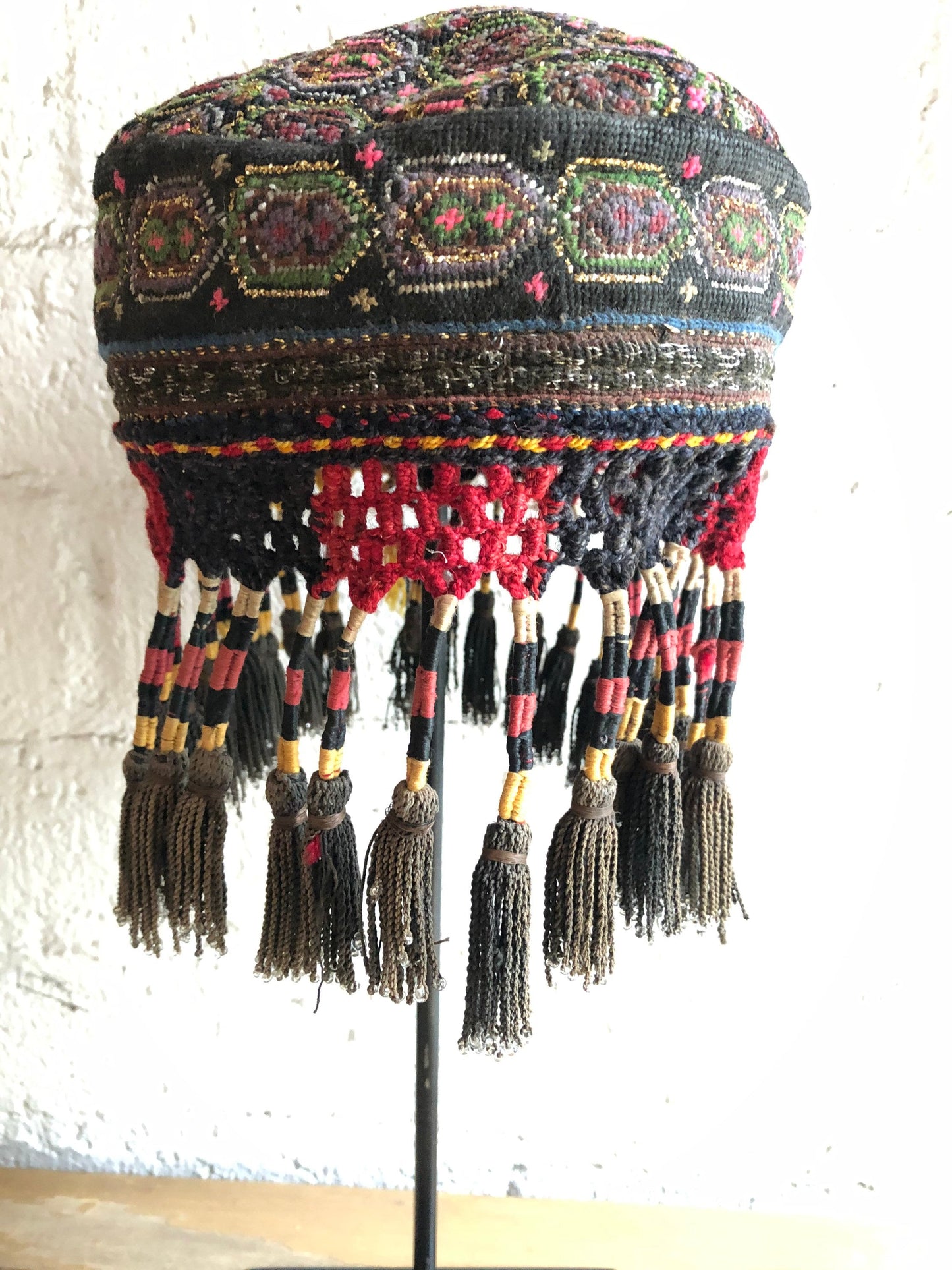 Vintage Antique Handmade Hand Embroidered Ethnic Tribal Hat