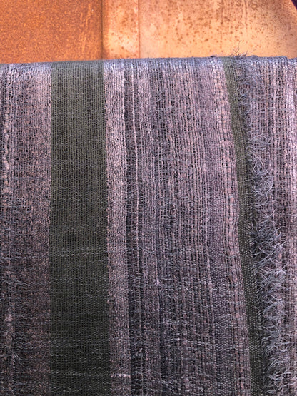 Sumptuous Forest Green, Silver with Gray and Black Cotton Saree Textile
